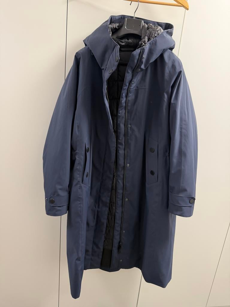 Creenstone Enite gewatteerde regenjas donkerblauw maat 48, Ophalen of Verzenden, Zo goed als nieuw, Maat 46/48 (XL) of groter