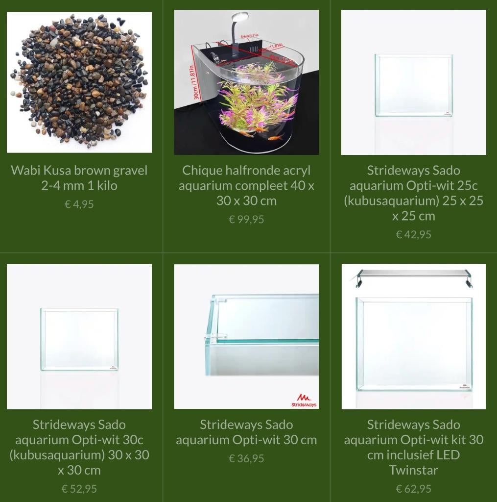 Diverse nieuwe aquaria en meubels, ., Nieuw, Ophalen of Verzenden, Leeg aquarium