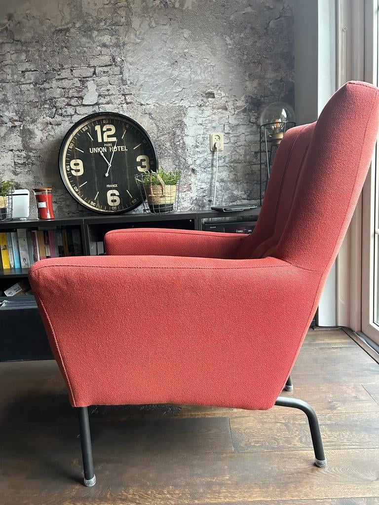 Mooie donker oranje fauteuil (Eijerkamp), Ophalen, Zo goed als nieuw, Minder dan 75 cm, 50 tot 75 cm