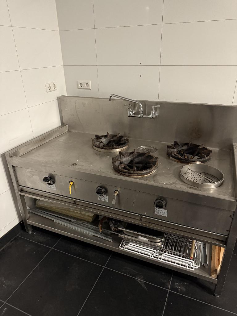 Woktafel 3 pits van Holten, Zakelijke goederen, Horeca | Keukenapparatuur, Fornuis, Frituur en Grillen, Gebruikt, Ophalen