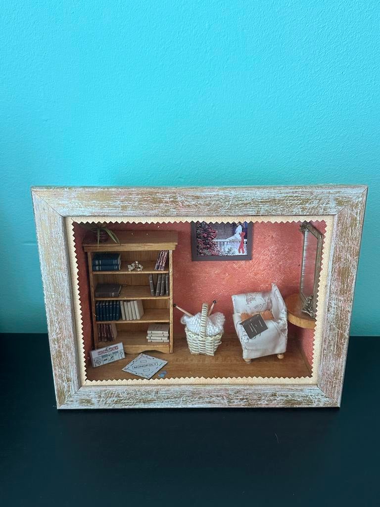 3D LIJST -  Miniaturen | Vintage | Woonkamer | Leeshoek, Ophalen of Verzenden, Zo goed als nieuw, Groter dan 1:32