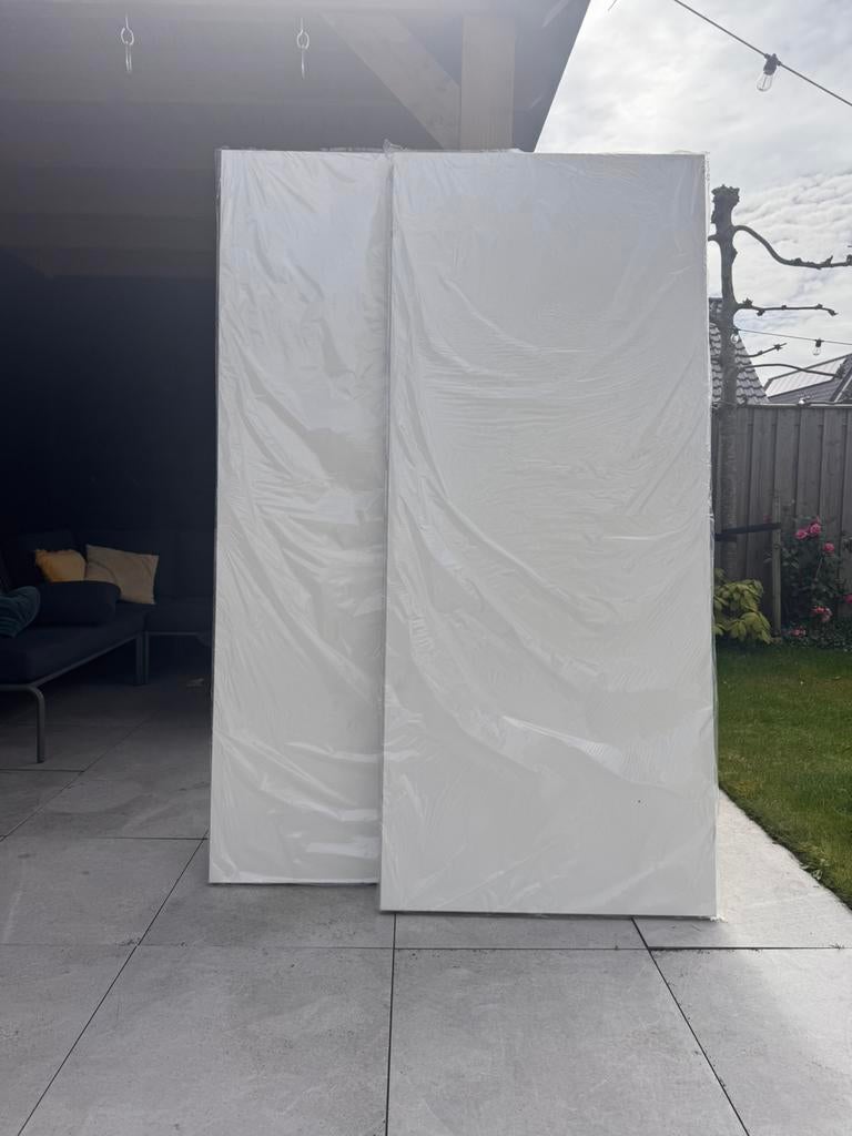 Nieuw | 2x linksdraaiende opdekdeuren | 201,5 x 83 cm, Doe-het-zelf en Verbouw, Deuren en Horren, Ophalen, 80 tot 100 cm, Binnendeur