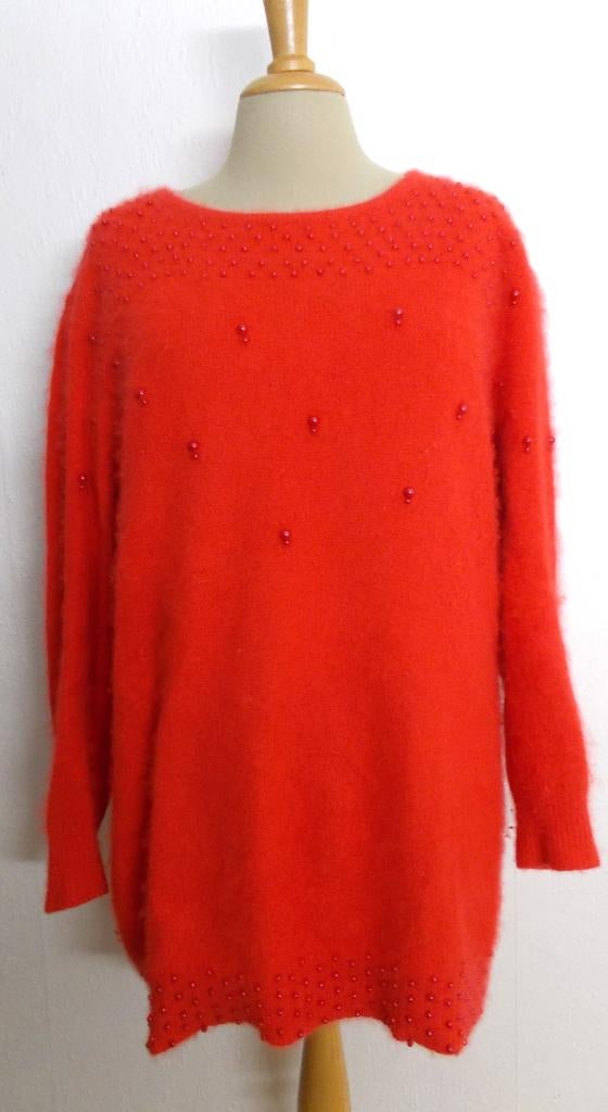 Rode super zachte 70% angora wollen trui! L, Verzenden, Zo goed als nieuw, Maat 42/44 (L), Rood