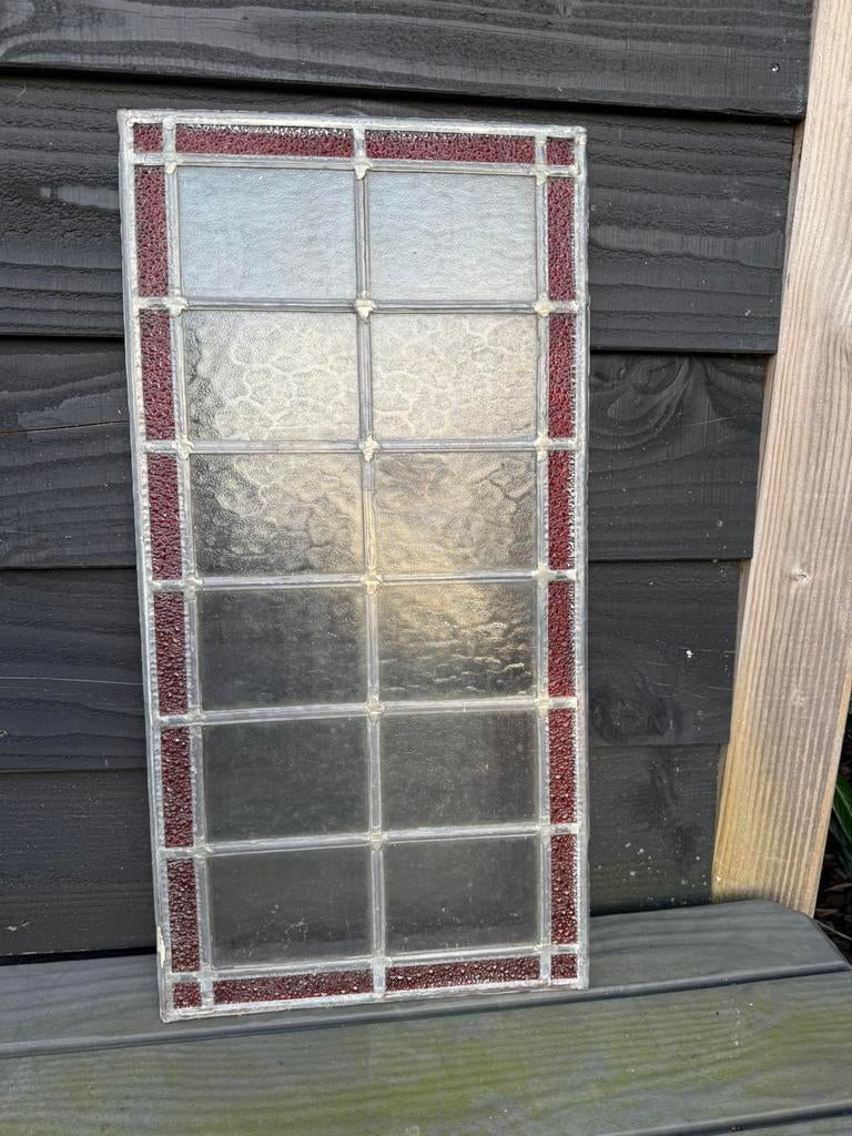 Glas in lood raam, Doe-het-zelf en Verbouw, Glas en Ramen, Gevelraam of Ruit, Ophalen of Verzenden, Zo goed als nieuw, Minder dan 80 cm
