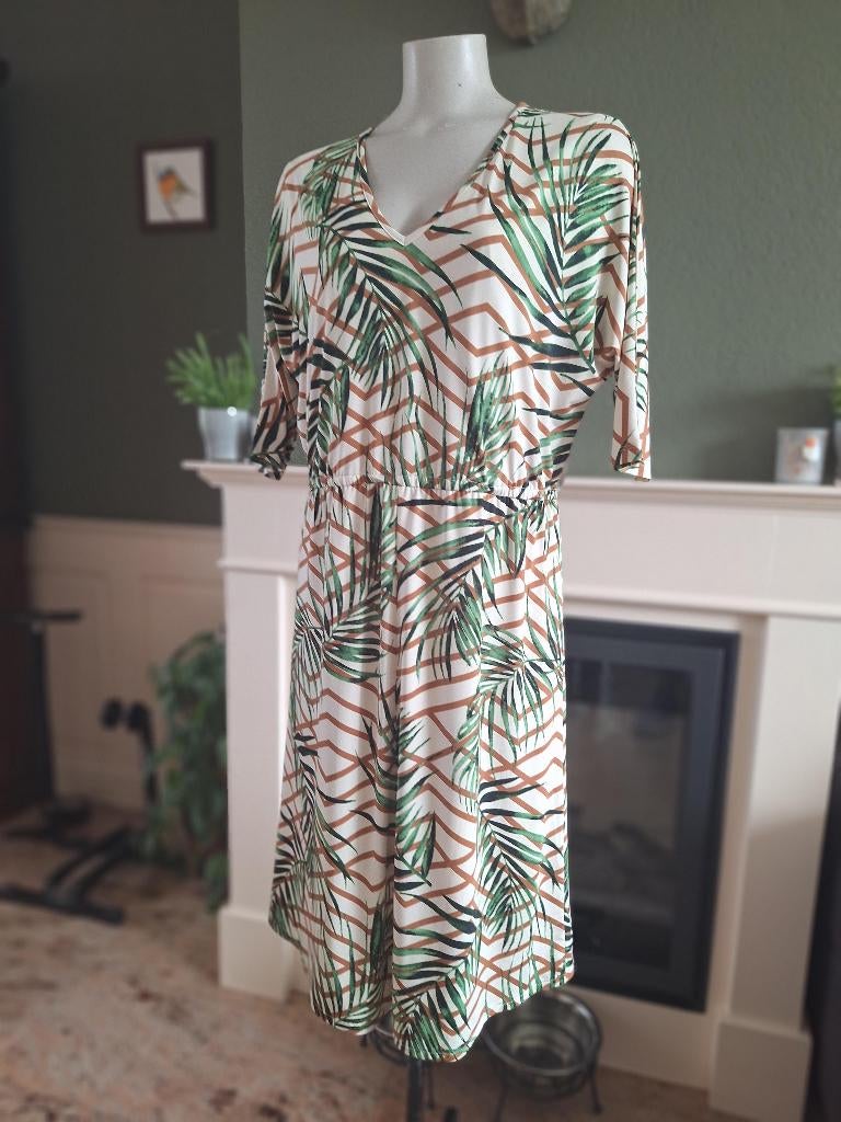 K-Design K Design plant blad jurk XL, K-design, Verzenden, Maat 46/48 (XL) of groter, Zo goed als nieuw