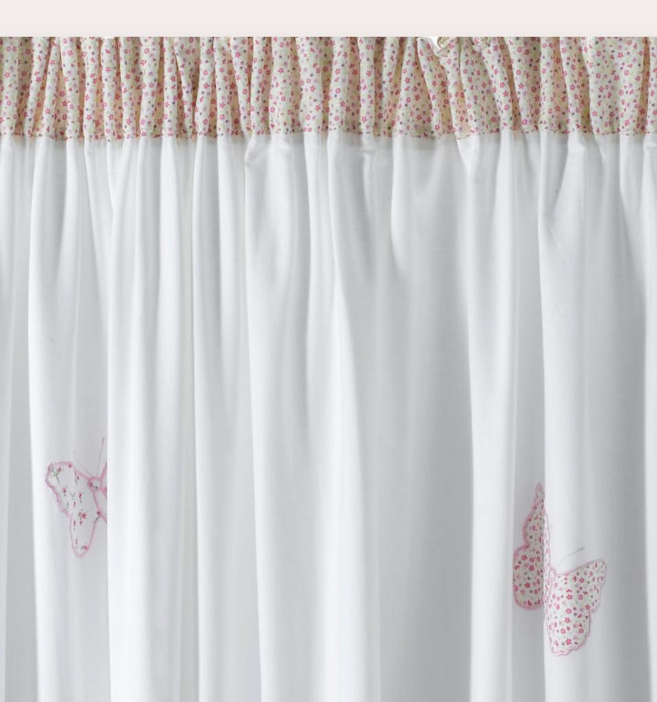 Laura Ashley Bella Butterfly Gordijnen (4 stuks), Ophalen of Verzenden, Gebruikt, Wit, 100 tot 150 cm
