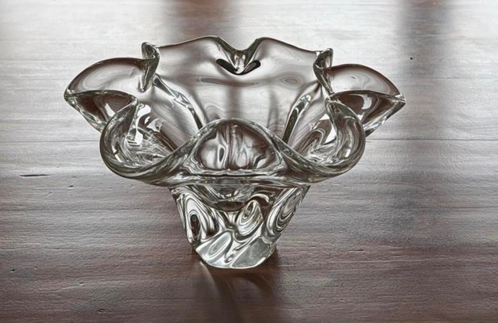 Egermann kristallen waaiervaas, Overige kleuren, Ophalen of Verzenden, Minder dan 50 cm, Glas