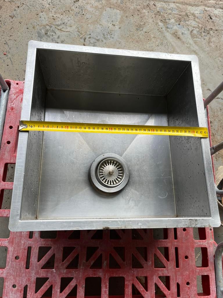 Rvs wasbak horeca/garage/foodtruck, Zo goed als nieuw, Minder dan 100 cm, 25 tot 50 cm, 50 tot 100 cm