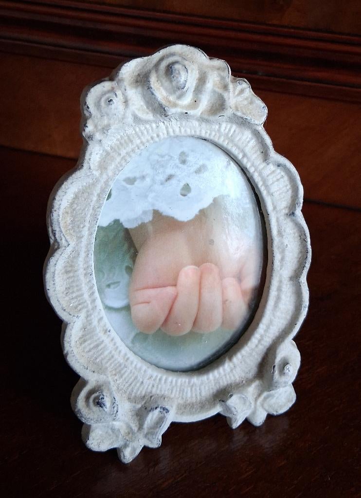 Brocante gietijzeren lijstje wit *eureka*, Ophalen of Verzenden