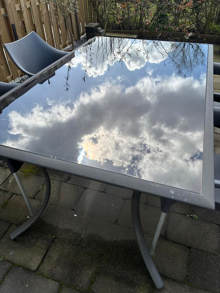 Tuintafel met glasplaat - 160x100x75 cm - Dordrecht, Ophalen, Gebruikt, Rechthoekig, Overige materialen