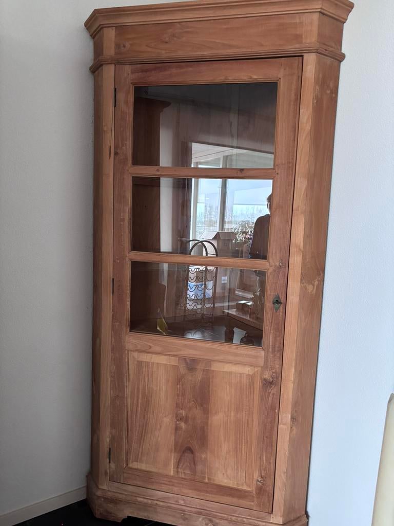 Hoekkast, teakhout, in goede staat, Ophalen, 200 cm of meer, Teakhout, 50 tot 100 cm