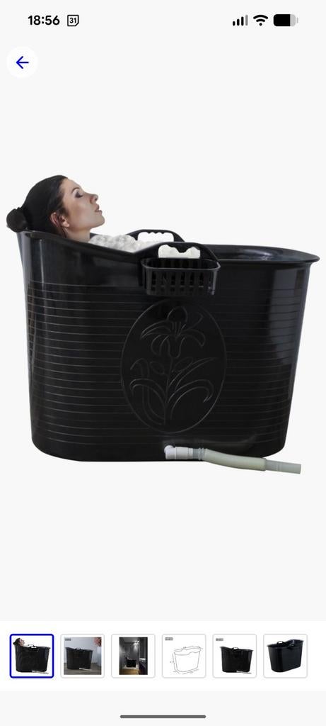 Eko Zwart zitbad met afvoer 200 liter, Ophalen, Zo goed als nieuw, Zwart, Overige typen