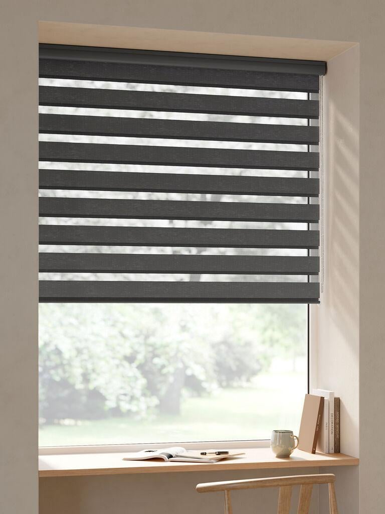 Duo rolgordijnen antraciet 2 stuks, Ophalen of Verzenden, Zo goed als nieuw, 50 tot 100 cm, 150 tot 200 cm