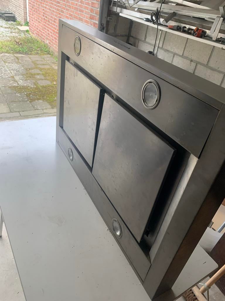 RVS afzuigkap maten 90x60 merk pelgrim, Ophalen, Gebruikt, Onderbouw afzuigkap, Inbouw