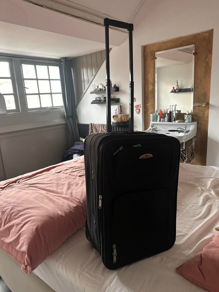 Zwarte Enrico Benetti koffer, Gebruikt, 50 tot 60 cm, Ophalen of Verzenden, Zacht kunststof