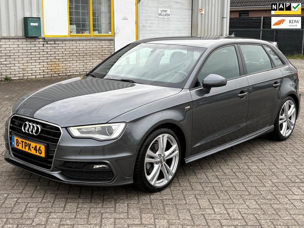 Audi A3 Sportback 1.4 TFSI 122 PK AUT Bj 2014 S-line Sport 5, Auto's, Euro 5, Gebruikt, Zwart, Leder en Stof