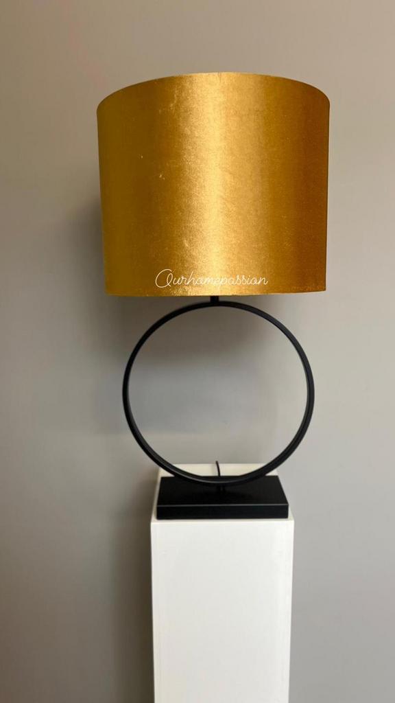 RINGLAMP XXL BLACK MET GOUD VELVET KAP ERIC KUSTER STYLE, Ophalen of Verzenden, Zo goed als nieuw