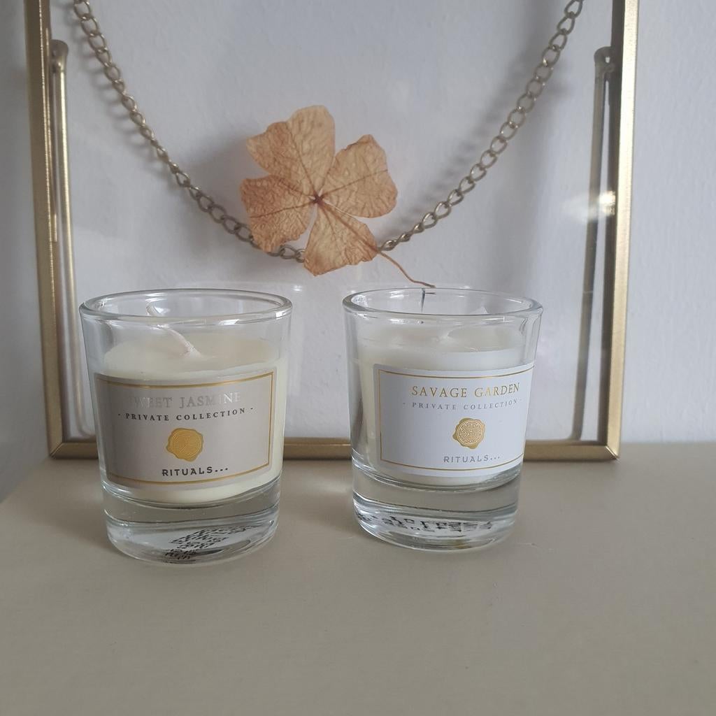 Twee Rituals kaarsen, Sweet Jasmine en Savage Garden, Huis en Inrichting, Woonaccessoires | Kandelaars en Kaarsen, Ophalen of Verzenden