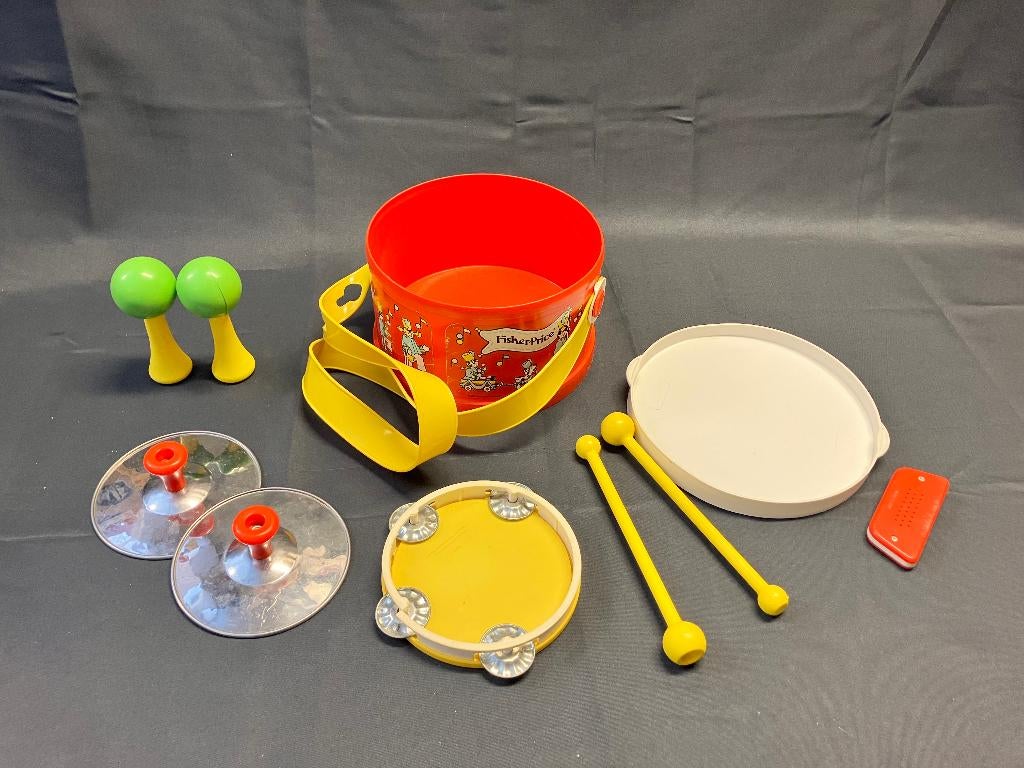 Vintage Fisher Price trommel / muziekset, Ophalen of Verzenden, Gebruikt, Speelset
