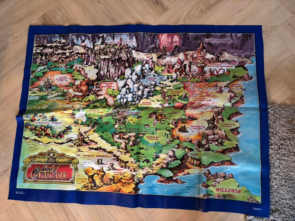 TEDDY RUXPIN LAND OF GRUNDO KAART RILLONIA VINTAGE, Ophalen of Verzenden, Zo goed als nieuw