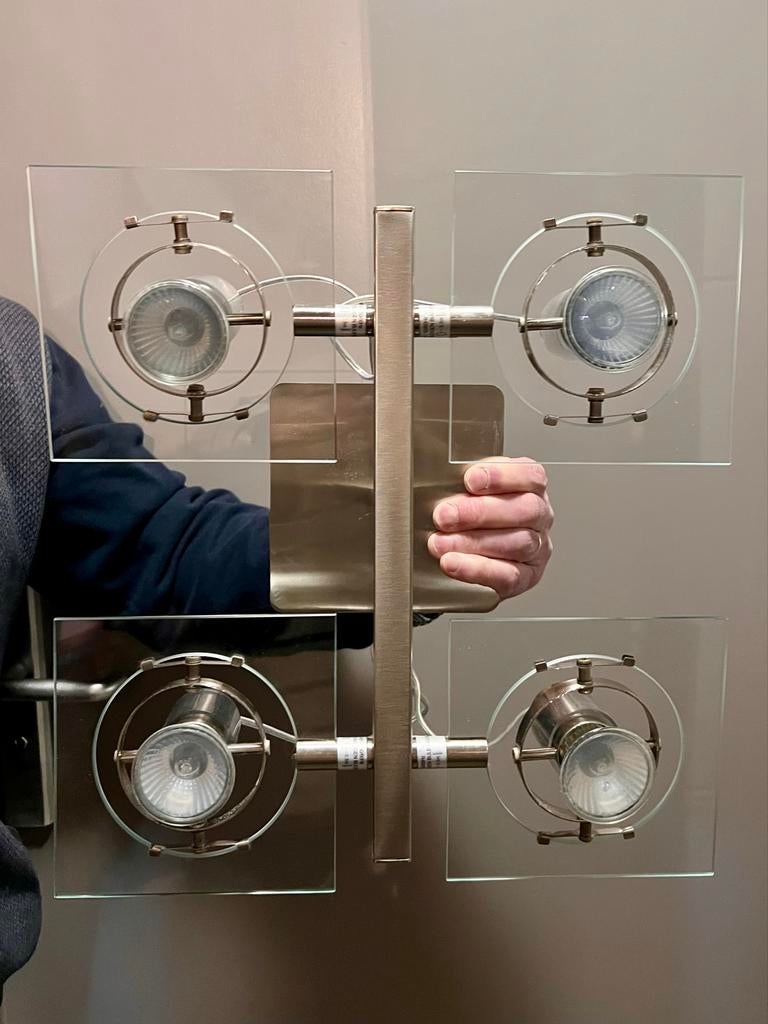 IKEA Fuga Plafondlamp/Wandlamp met 4 Spots, Huis en Inrichting, Ophalen, Gebruikt, Metaal