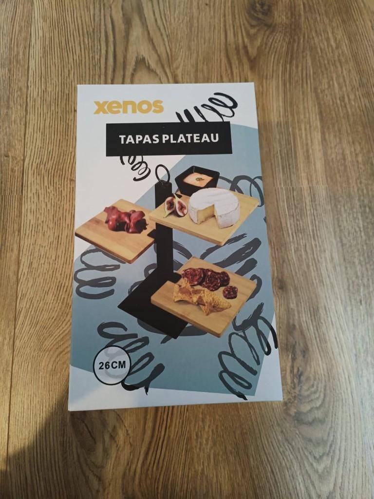 Xenos tapas etagere/plateau, Huis en Inrichting, Woonaccessoires | Etagères, Ophalen, Zo goed als nieuw