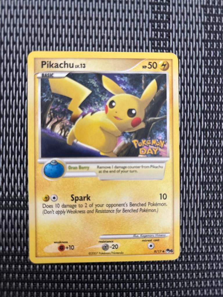 Pikachu Pokémon kaart - Pokémon Day 2007, Ophalen of Verzenden, Gebruikt, Losse kaart