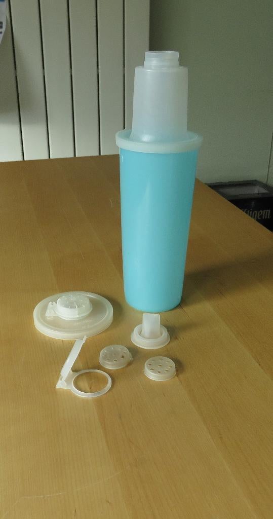 Tupperware Vintage Strooier, beker blauw 18,5cm, Ophalen, Gebruikt, Blauw, Beker of Kan