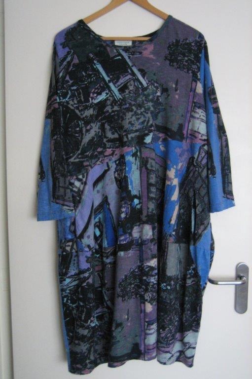 Zeer aparte grafische builenjurk ORIENTIQUE 46 snazzeys, Overige kleuren, Verzenden, Maat 46/48 (XL) of groter, Nieuw
