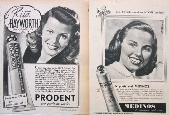 110+ vintage reclames tandverzorging 54-7 tandpasta tandarts, Ophalen of Verzenden, Gebruikt, Reclamebord