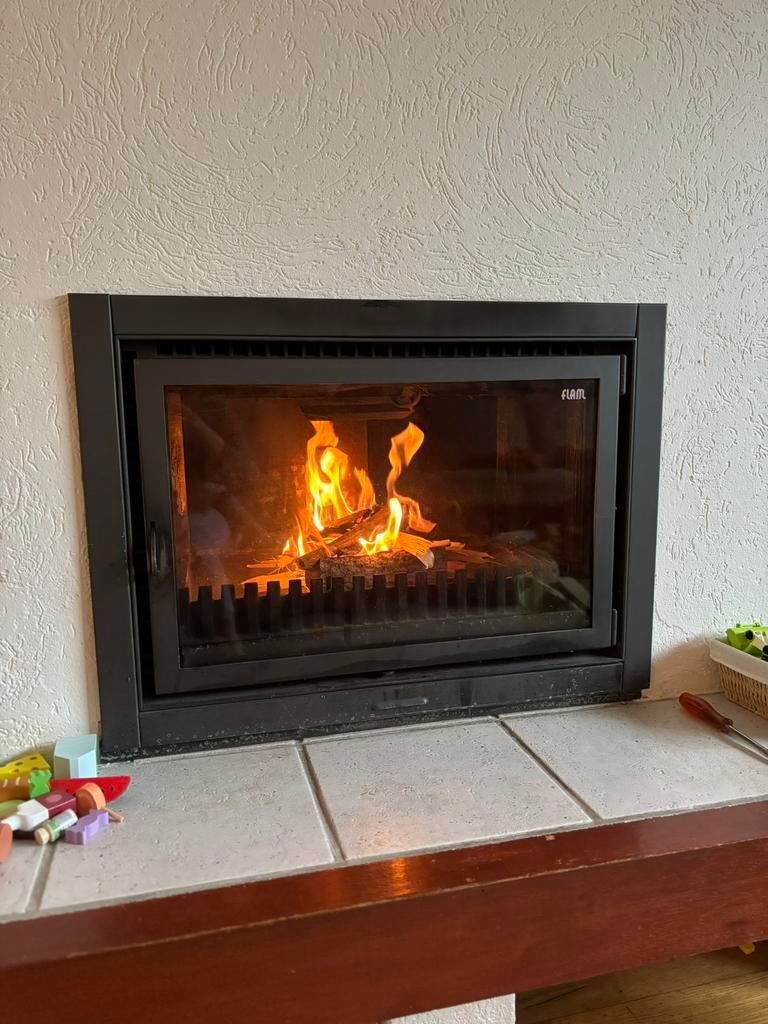 Kachel gietijzer, Ophalen, Zo goed als nieuw, Vrijstaande haard, Houthaard