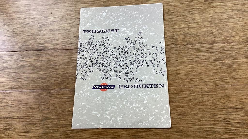 Oude Folder prijslijst 1964 Nutricia Prod Olvarit Nutrix enz, Boeken, Verzenden, Gelezen, Folder