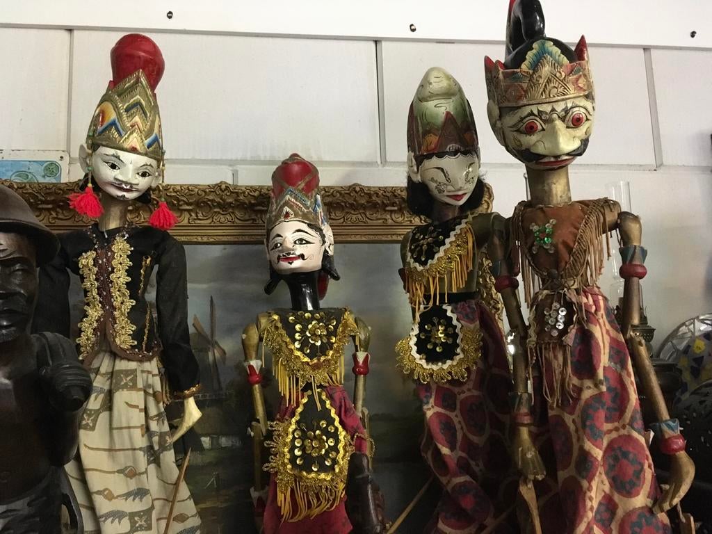 Negen antieke Wajangpoppen uit Indonesië, Verzamelen, Poppen, Gebruikt, P, P, P