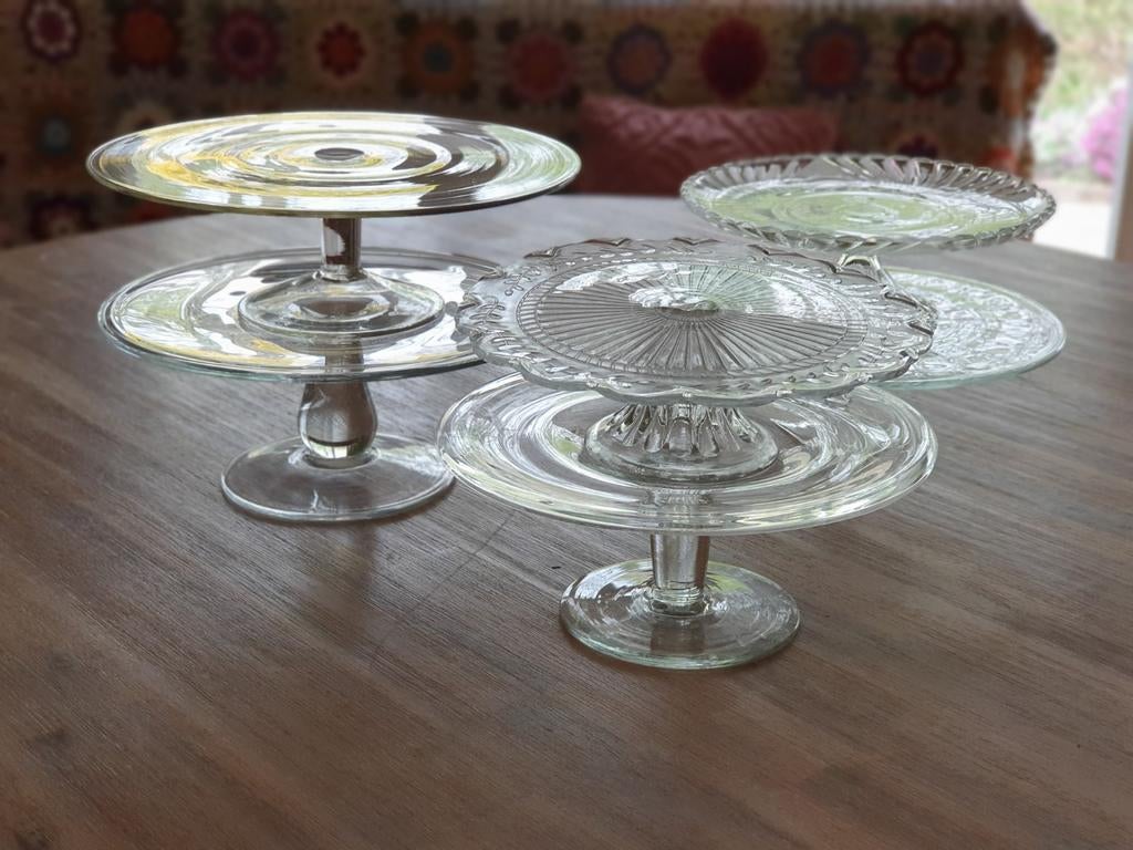 Etagères taartplateaus schalen, Huis en Inrichting, Keuken | Servies, Ophalen, Glas, Overige stijlen, Schaal of Schalen