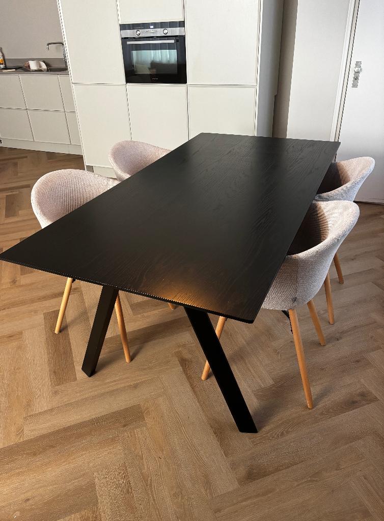WEGENS VERHUIZING! 150E! Eettafel Zwart Loods 5 Te Koop, Ophalen, Gebruikt, 50 tot 100 cm, 150 tot 200 cm