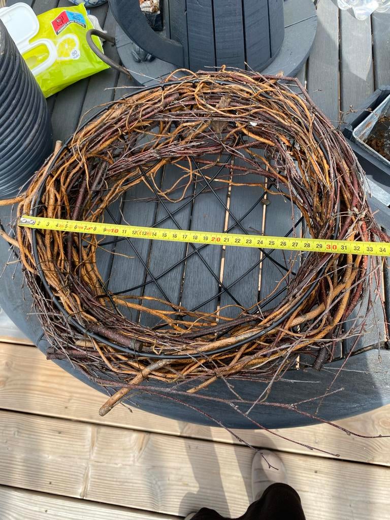 Grote decoratieve krans van takken, Ophalen, Gebruikt, Landelijk, Natuurlijk materiaal