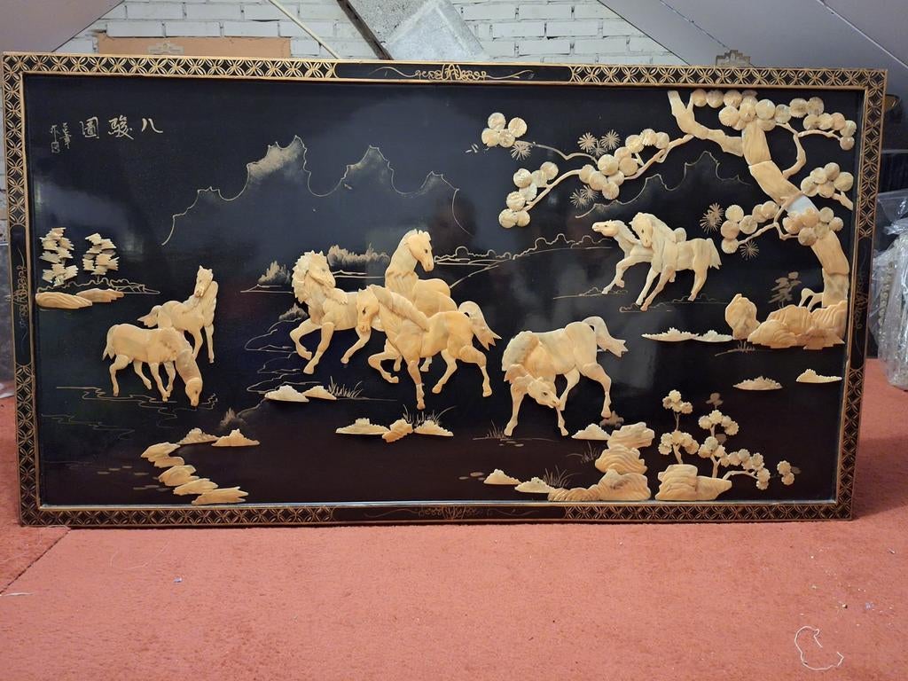 Schelpen schilderij, Huis en Inrichting, Ophalen, Zo goed als nieuw, Schilderij, 75 cm of meer