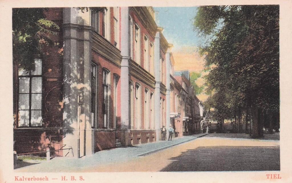 Tiel - Kalverbosch met H.B.S. prachtkaart, Ophalen of Verzenden, 1920 tot 1940, Ongelopen, Gelderland