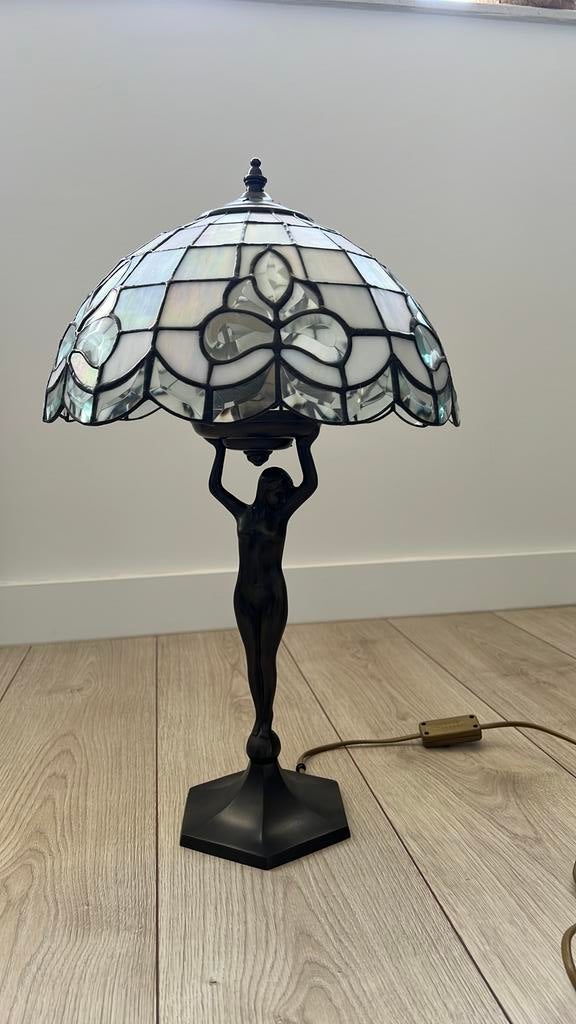 Antieke Tiffany Tafellamp, Huis en Inrichting, Ophalen, Zo goed als nieuw, Minder dan 50 cm