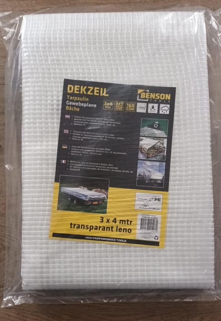 Nieuw Dekzeil Dekkleed Afdekzeil Transparant 3x4 meter, Nieuw, Nvt, Zeil, Nvt