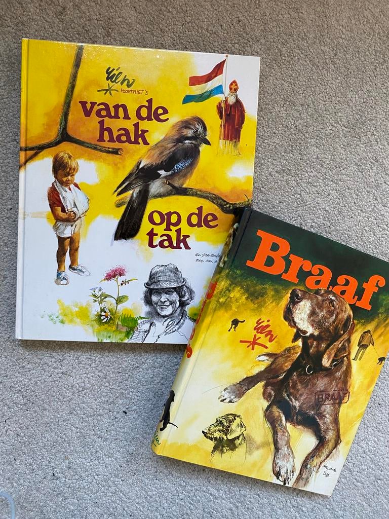 Boeken van Rien Poortvliet: Van de Hak op de Tak & Braaf, Ophalen of Verzenden, Zo goed als nieuw