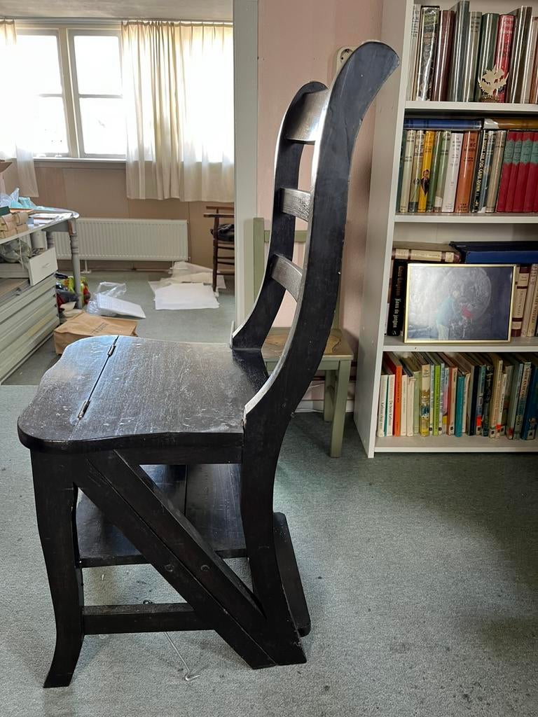 Trap stoel bibliotheek, Gebruikt, Bruin, Ophalen of Verzenden, Eén