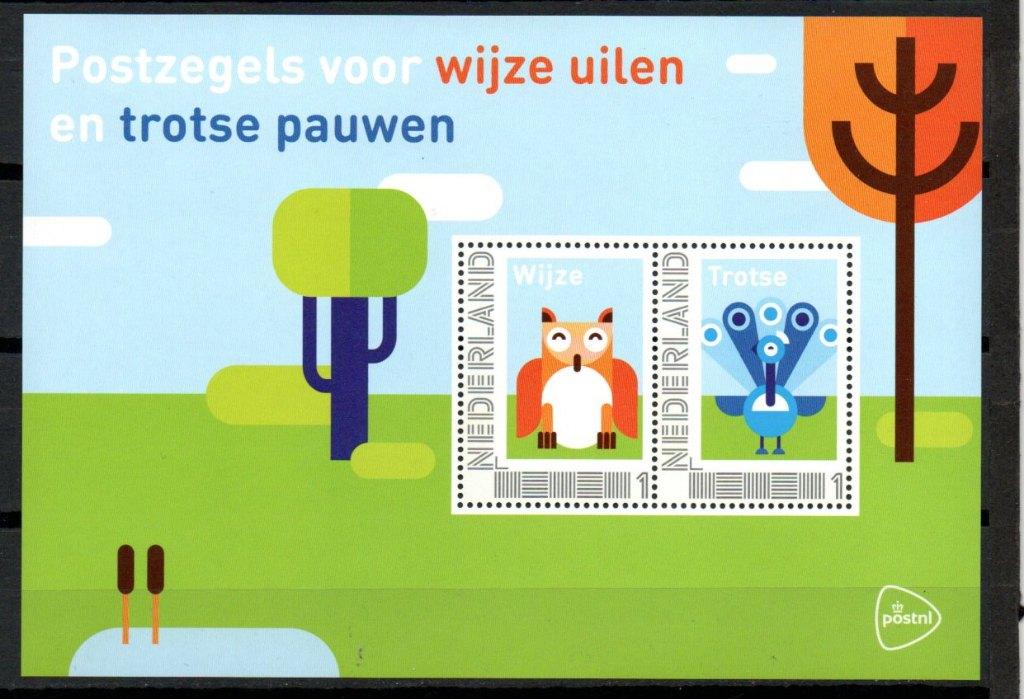 vel persoonlijke zegels postfris wijze uilen + trotse pauwen, Postzegels en Munten, Ophalen of Verzenden, Na 1940, Postfris