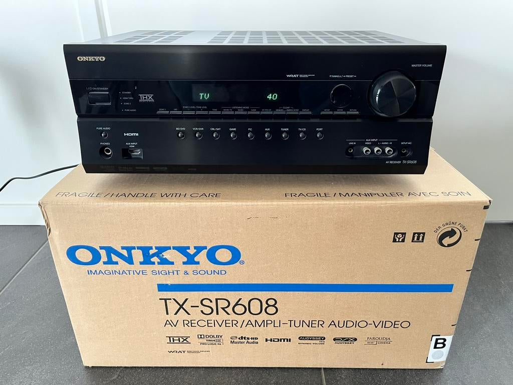 Onkyo TX-SR608 versterker + JBL SCS 260.6 speakers subwoofer, Ophalen, 60 tot 120 watt, Onkyo, Gebruikt
