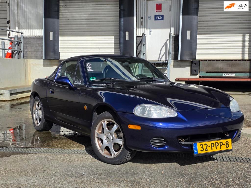 Mazda MX-5 1.6i Exclusive hard+soft, leer, Auto's, Achterwielaandrijving, 4 cilinders, Cabriolet, Blauw