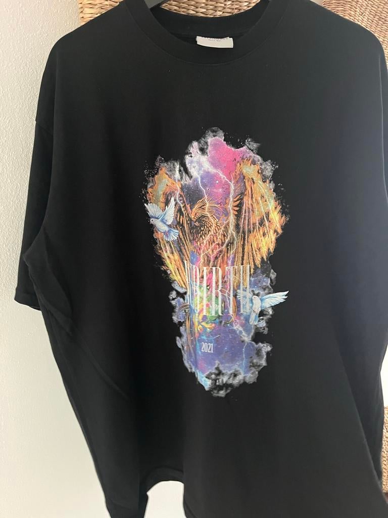 Zwart Reprimande T-Shirt Maat M, Maat 38/40 (M), Zwart, Ophalen of Verzenden, Zo goed als nieuw