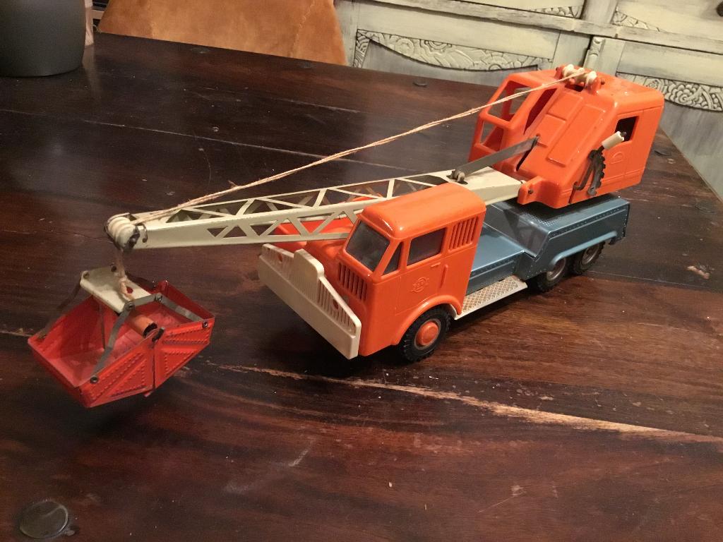 Gama Kraanwagen - plastic en blik Vintage Germany, Ophalen of Verzenden, Gebruikt, Bus of Vrachtwagen