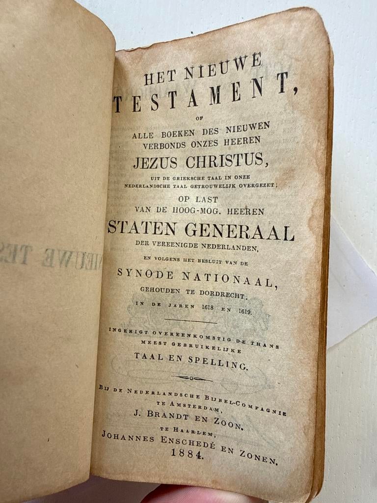 Het Nieuwe Testament - Statenvertaling 1884, Antiek en Kunst, Antiek | Boeken en Bijbels, Ophalen