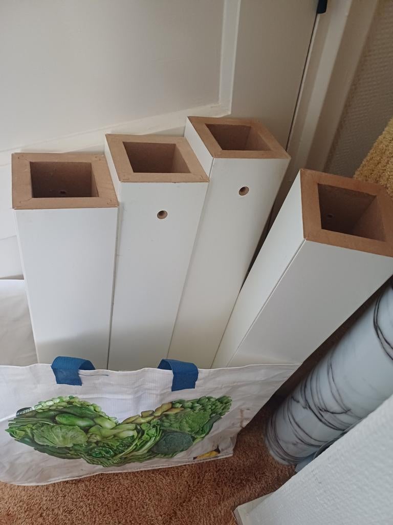 Witte vierkante tafelpoten, Ophalen of Verzenden