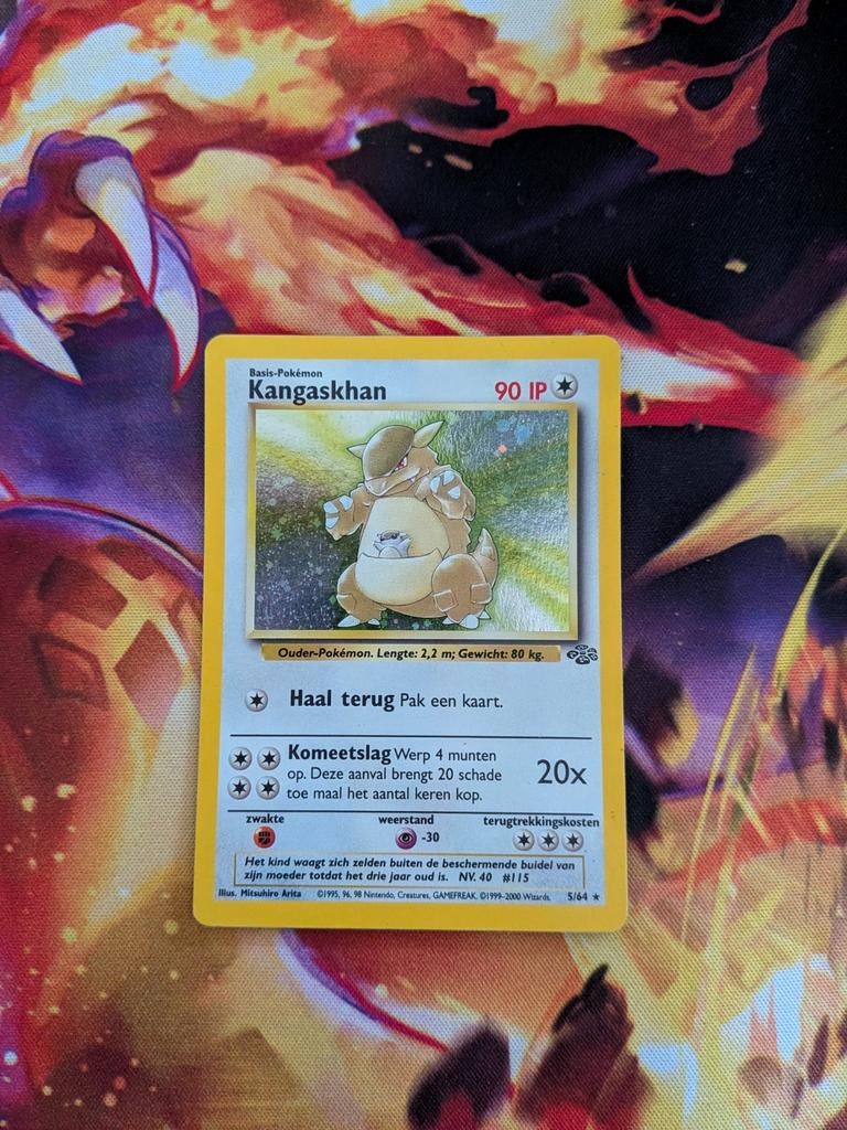 Kangaskhan Holo #5 Pokemon Jungle, Ophalen of Verzenden, Zo goed als nieuw, Losse kaart, Foil